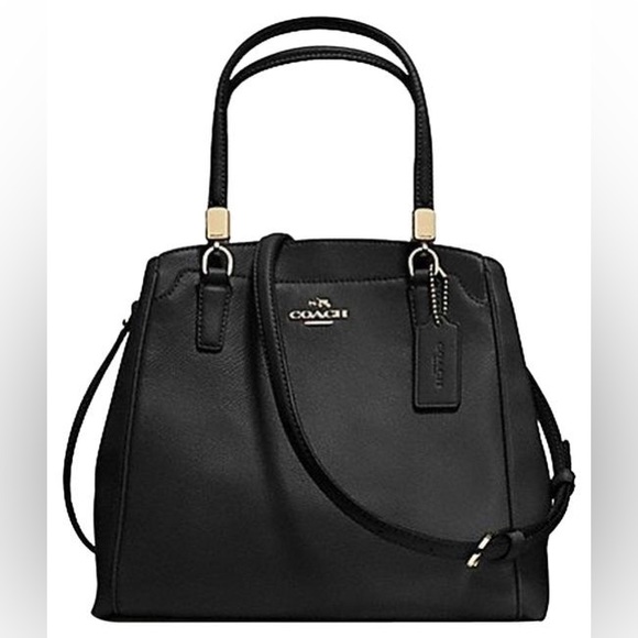 Coach Handbags - Coach Black Leather Minetta Crossbody / Carryall with Top Handles Bag